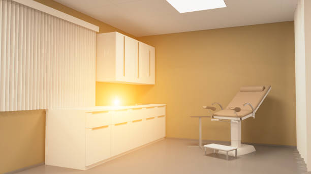 istock Gynecological Examination Chair. 3D rendering.. Sunset 959565344