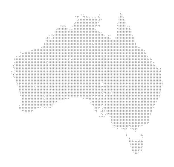 Map of Dots - Australia and Tasmania vector art illustration
