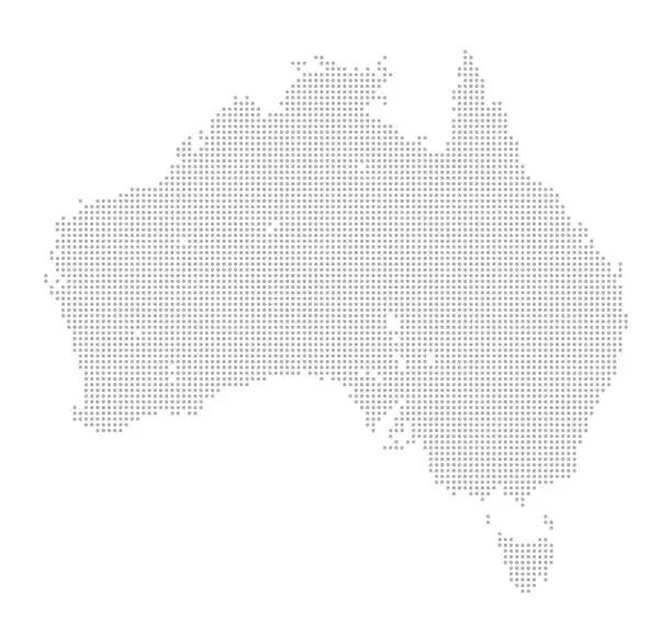 Vector illustration of Map of Dots - Australia and Tasmania