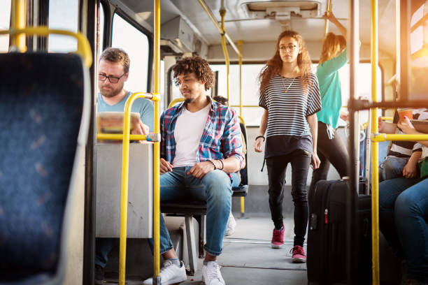istock Multicultural group of young people is traveling by bus. 959570928