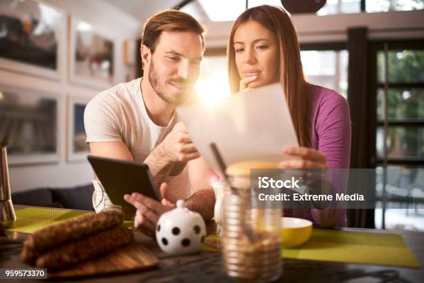 Couple At Home Stock Photo - Download Image Now - Adult, Adults Only, Apartment