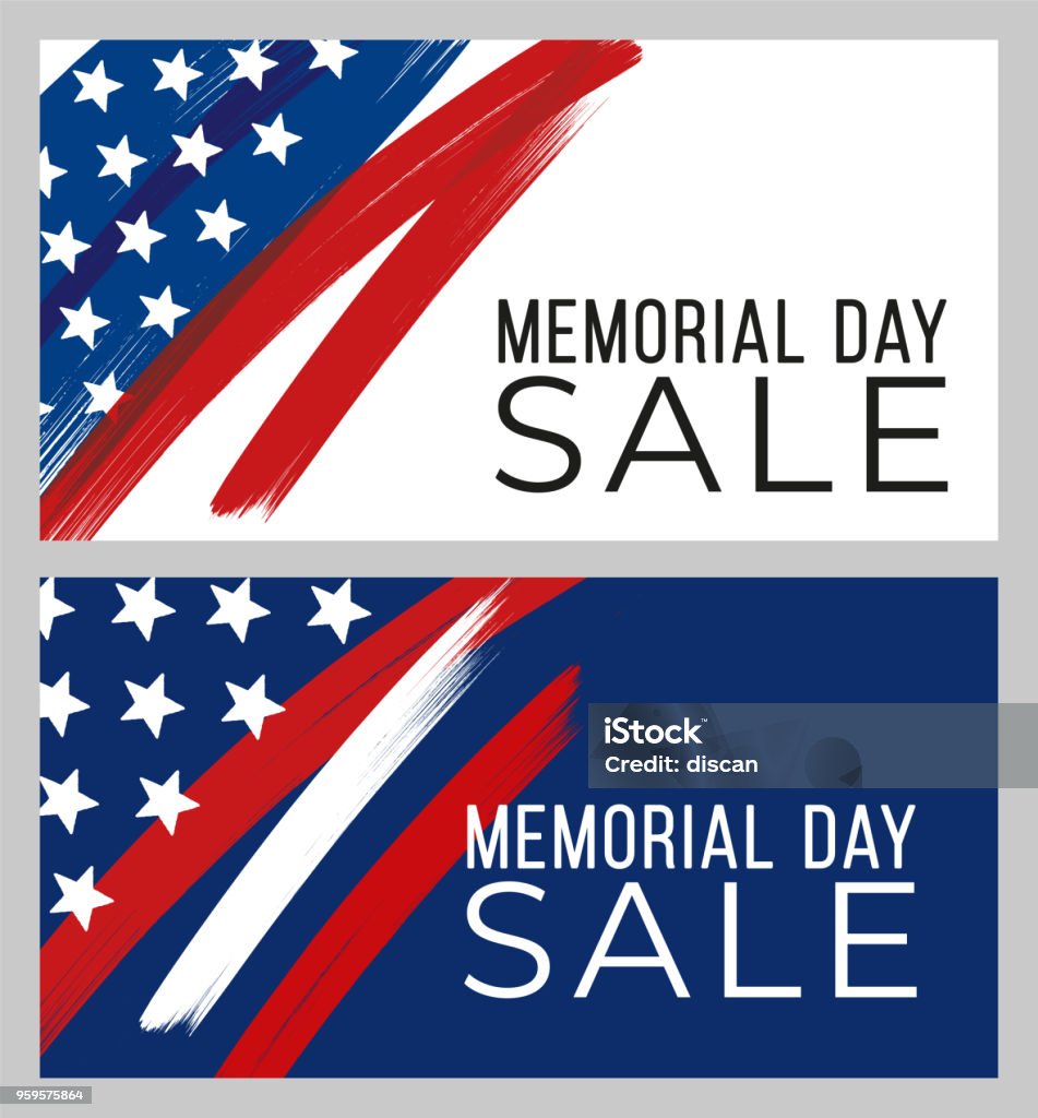 Memorial Day sale banner Memorial Day Sale design for advertising, banners, leaflets and flyers. - Illustration US Memorial Day stock vector