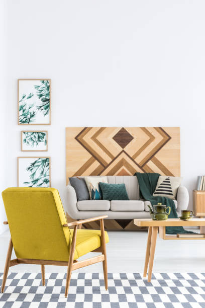 istock Yellow armchair in spacious interior 959588426