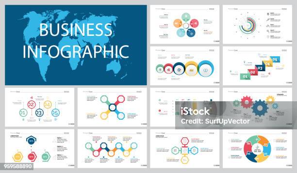 Colorful Training Or Planning Concept Infographic Charts Set Stock Illustration - Download Image Now