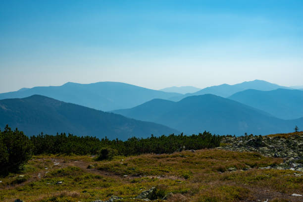 istock Stunning view of the green mountain ridges 959591274