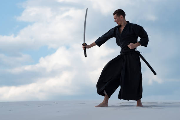 istock Focused man is practicing Japanese martial arts 959598710