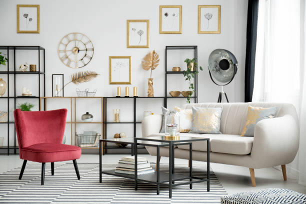 istock Wine red armchair and sofa 959599748