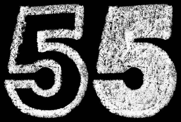 istock handwritten white chalk arabic number 5 959600166