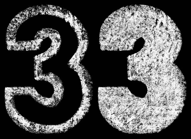 istock handwritten white chalk arabic number 3 959600196