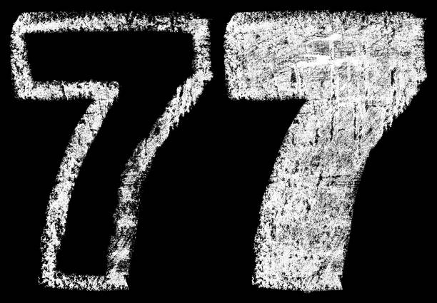 istock handwritten white chalk arabic number 7 959600216