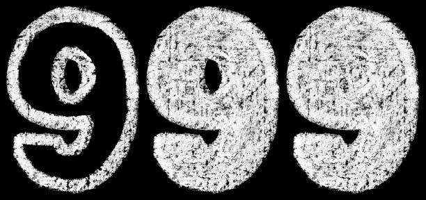 istock handwritten white chalk arabic number 9 959600234
