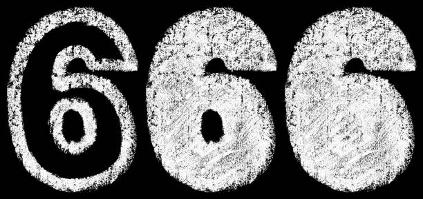 istock handwritten white chalk arabic number 6 959600244
