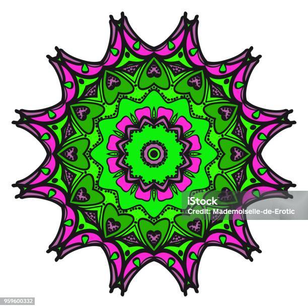 Vector Mandala Floral Dream Mandala Oriental Mandala Vintage Decorative Elements Vector Illustration Stock Illustration - Download Image Now