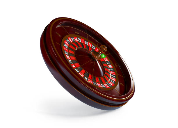 istock Casino roulette wheel isolated on white background. 3d rendering illustration 959604068