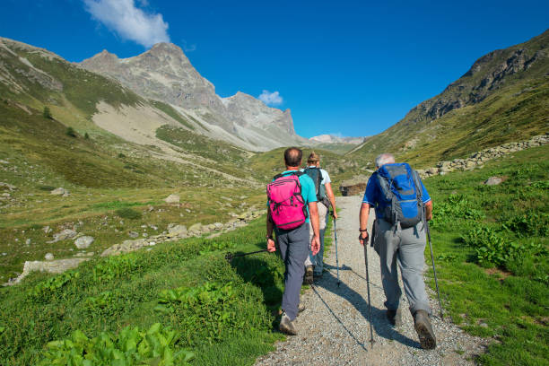 istock Group of retired elderly hikers during walk in the mountains 959604614