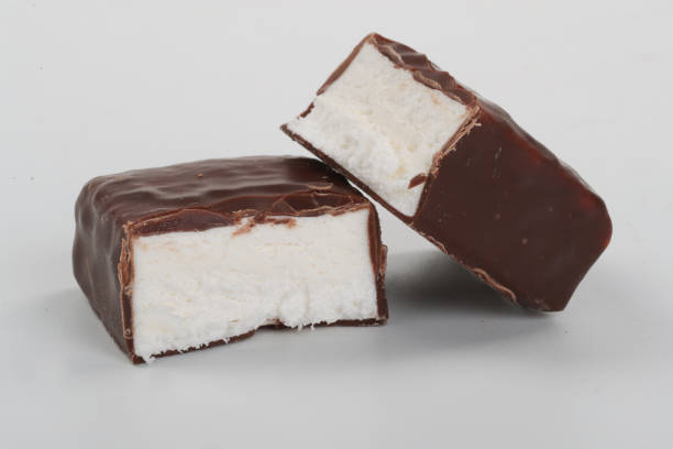 Caramel Chocolate Bar Isolated On White Background