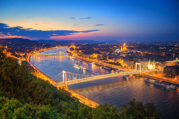 Budapest Cityscape at Dusk Budapest Cityscape at Dusk budapest danube river cruise hungary stock pictures, royalty-free photos & images