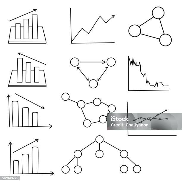 Graph Doodle Background Chart And Graph Doodle Set Stock Illustration - Download Image Now ...