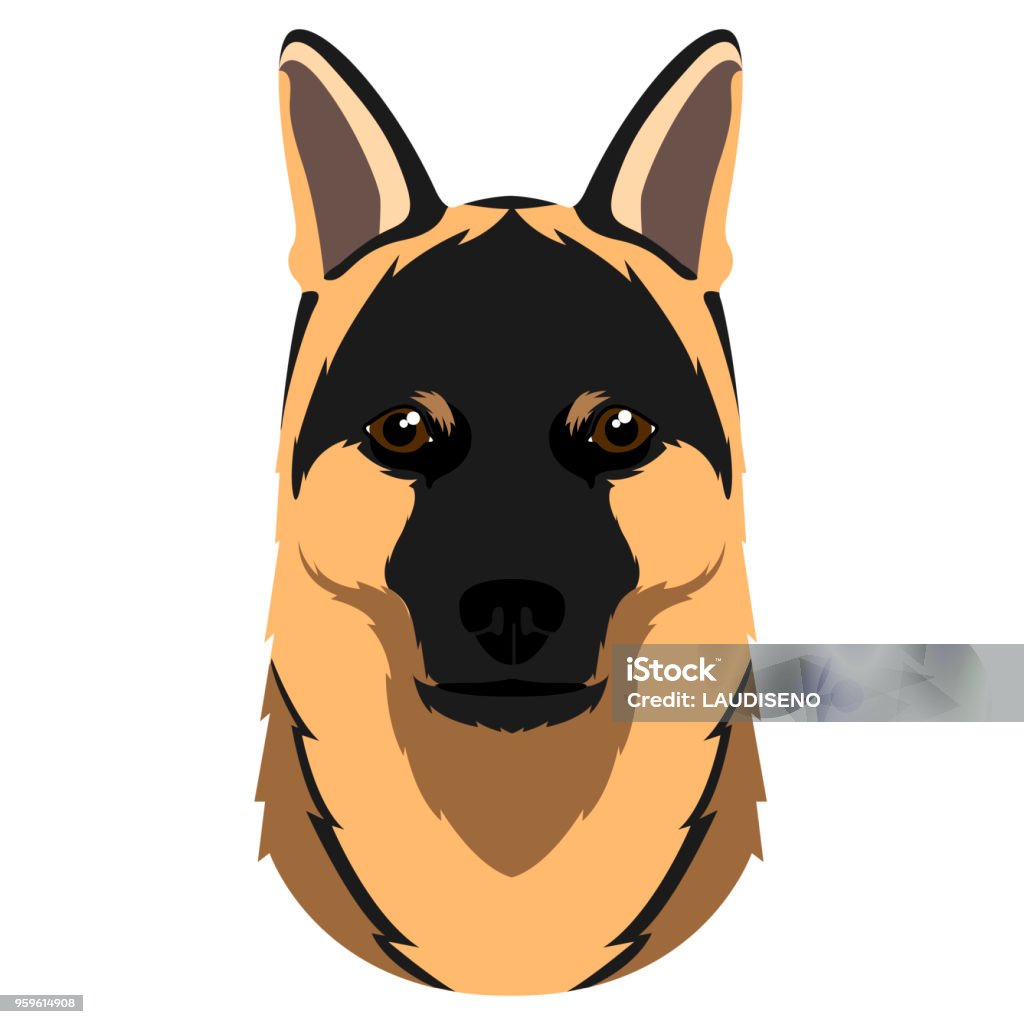 German shepherd avatar Isolated avatar of a german shepherd. Dog breeds. Vector illustration design German Shepherd stock vector