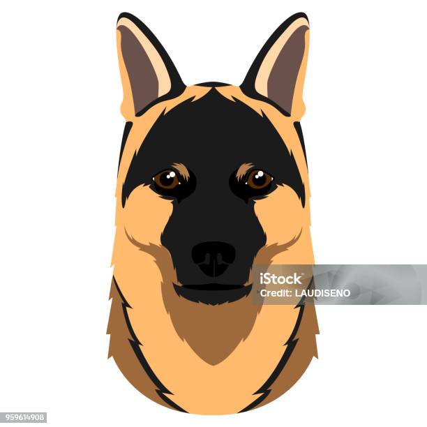 German Shepherd Avatar Stock Illustration - Download Image Now - German Shepherd, Head, Animal