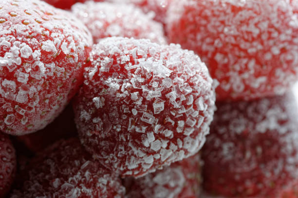 istock Close up frozen strawberries 959618750