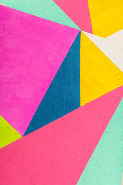 istock Geometric background of wall with bright tones.  pop art style 959619206