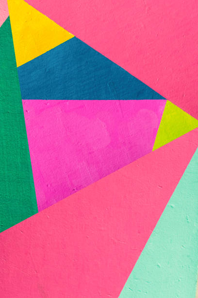 istock Geometric background of wall with bright tones.  pop art style 959621028