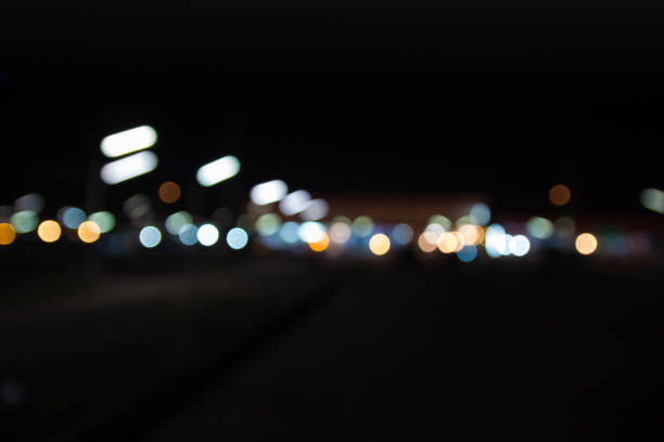 istock blue lights effect beautiful on road city 959622064