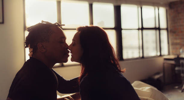 istock Affectionate couple about to kiss each other 959624972