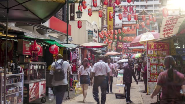 Time lapse of people shopping in Petaling Street, Kuala Lumpur, Malaysia
