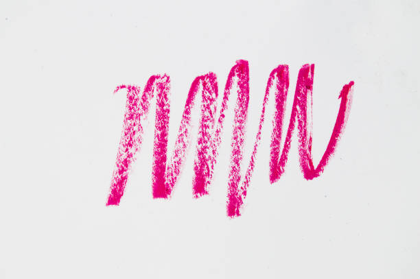 istock Red line, stroke, splash cosmetic pencil, on white background 959633938