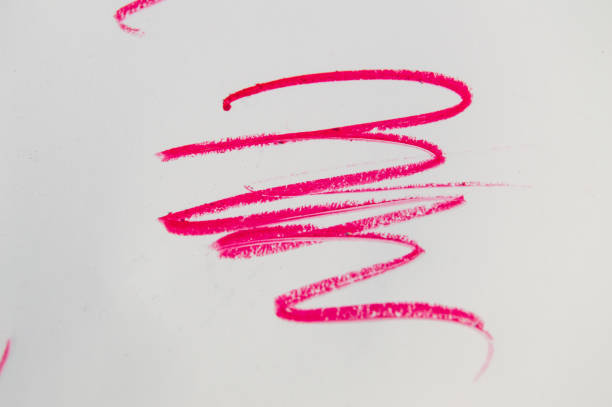 istock Red line, stroke, splash cosmetic pencil, on white background 959634378