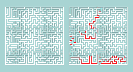 Vector illustration of maze labyrinth.