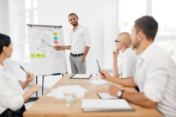 istock Business Team Meeting. Man Making Presentation In Office 959642392