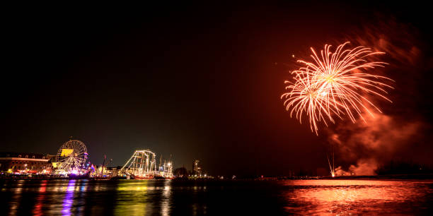 istock Fireworks at the river IJssel in the Hanzestad Kampen 959642590