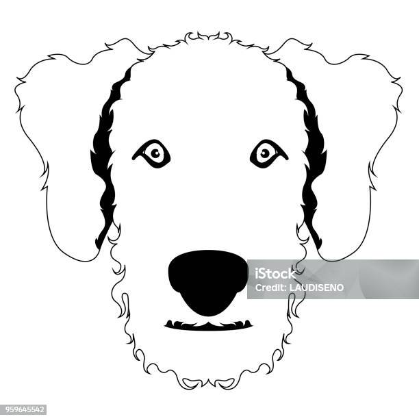 Silhouette Of An Airedale Terrier Avatar Stock Illustration - Download Image Now - Airedale Terrier, Animal, Animal Body Part