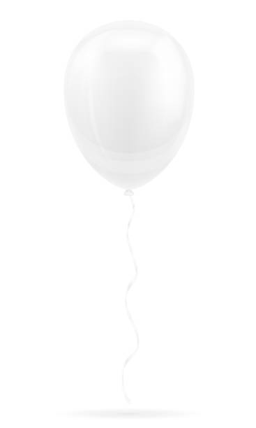 istock celebratory white balloon pumped helium with ribbon stock vector illustration 959661494