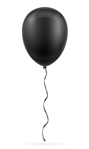 istock celebratory black balloon pumped helium with ribbon stock vector illustration 959662196