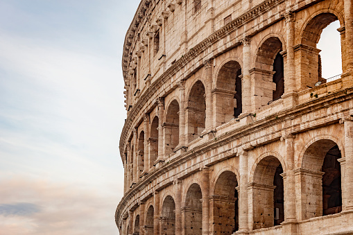 Detail of the Colosseum amphitheatre in Rome