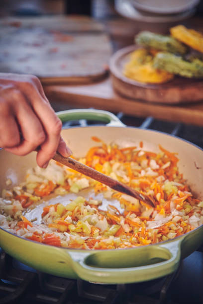 istock Preparing Tagliatelle Pasta with Vegan Bolognese and Bella Lodi Cheese 959666616
