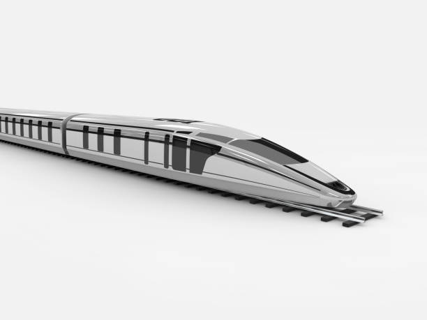 istock High speed commuter train, 3d illustration isolated white 959678246