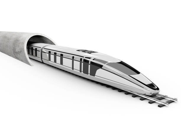 istock High speed commuter train, 3d illustration isolated white 959678248