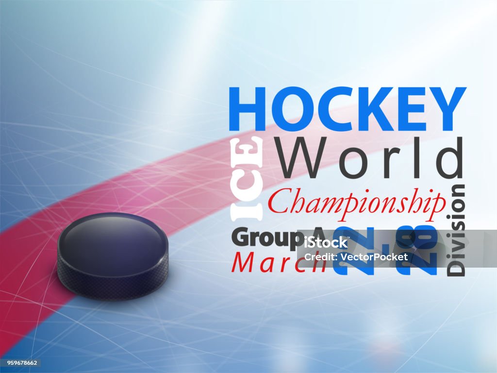 Ice Hockey World Championship Vektor banner - Lizenzfrei Hockey Vektorgrafik