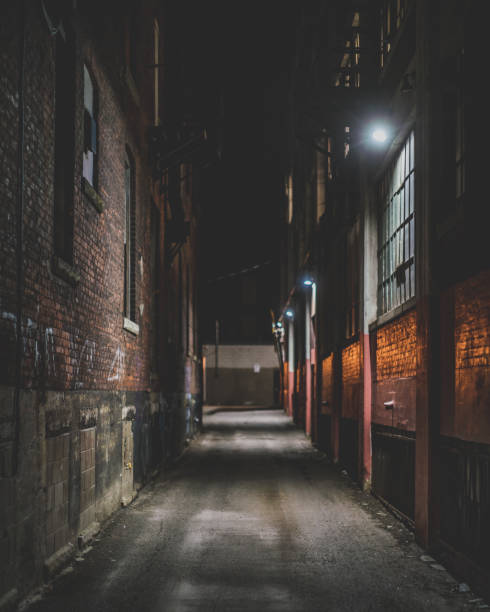 istock Illuminated Alleyway at night 959685368