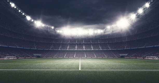 The stadium The imaginary football stadium is modelled and rendered. match lighting equipment photos stock pictures, royalty-free photos & images