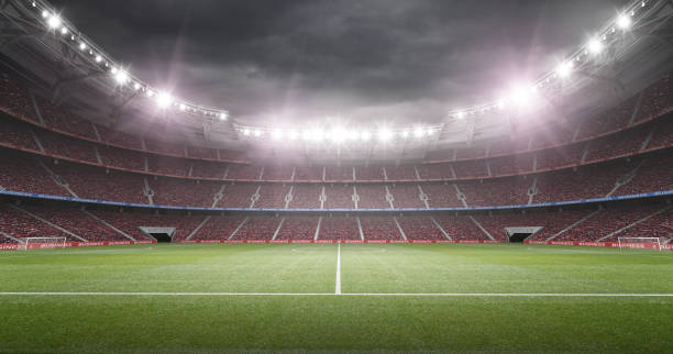 The stadium The imaginary football stadium is modelled and rendered. stadium stock pictures, royalty-free photos & images