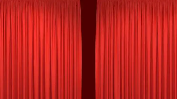 Vector illustration of Red stage curtains