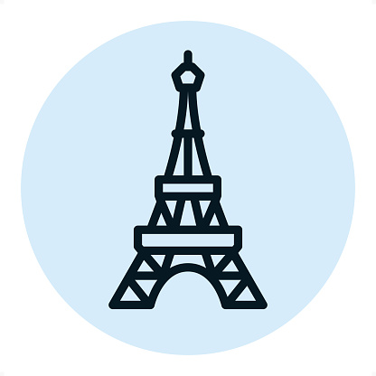 Eiffel tower — Professional outline style vector icon.
Pixel Perfect Principle - icon designed in 64x64 pixel grid, outline stroke 2 px. Blue circle 80x80 px.

Complete Outline PRO icon board - https://www.istockphoto.com/collaboration/boards/r3MrrRaQskC97xh5LR9hsg