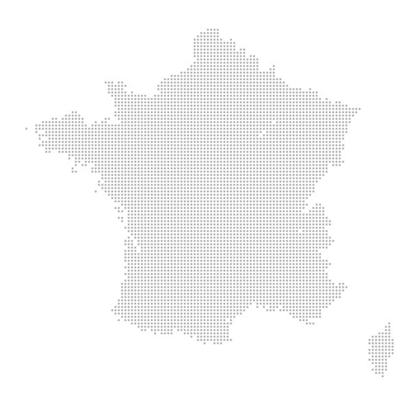 Map of Dots - France vector art illustration