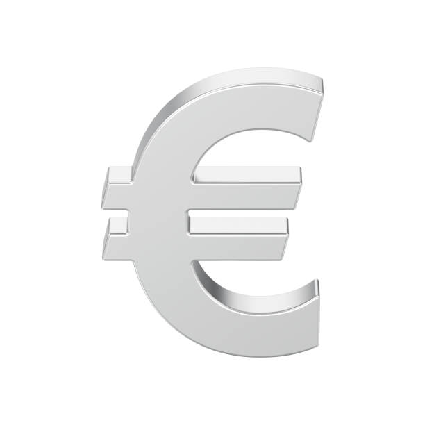 istock 3D illustration isolated silver uero money 959694270